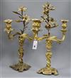 A pair of Victorian ormolu candelabra height 57cm                                                                                      