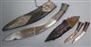 A silver mounted Kukri and two smaller blades kukri length 40cm                                                                        