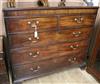 A George III mahogany chest of drawers W.124cm                                                                                         