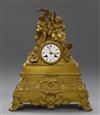 A late 19th century French eight day ormolu mantel clock, by Rolland, Marseille height 39cm                                            