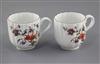 Two Derby ribbed coffee cups, c.1758, h. 5.8-5.9cm                                                                                     