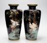 A pair of Japanese cloisonne vases (af), 31cm                                                                                                                                                                               