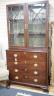 A George III mahogany secretaire bookcase, lacking cornice, width 110cm, depth 58cm, height 216cm                                                                                                                           