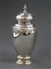 A late 1930's silver sugar caster, by Mappin & Webb, Sheffield, 1939, 9 oz.                                                            