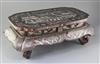 A Chinese Ryuku Islands lacquer and mother of pearl small Kang table, 17th/18th century, length 60cm                                   