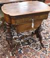 A Victorian walnut games / work table W.71.5cm                                                                                         