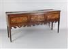 A George III crossbanded oak dresser base, W.5ft 11in. D.1ft 6in. H.2ft 9in.                                                           