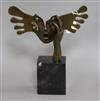After Dali, A bronze face and hand, on marble base, height 34cm                                                                        