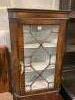 A Queen Anne style hanging corner cabinet, width 55cm, depth 32cm, height 83cm                                                                                                                                              