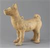 A Chinese Sichuan pottery model of a standing dog standing, Han dynasty (206BC - 220AD), L.33cm H.32.5cm                               