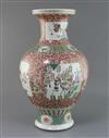 A large Chinese famille verte vase, H. 50cm                                                                                            