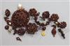 A group of assorted late Victorian garnet set jewellery including pendant's, studs, etc.                                               