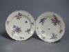 A pair of Royal Worcester silver shaped plates with flowers, c.1775, diameter 22.5cm                                                                                                                                        