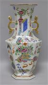 A Chinese polychrome vase height 30.5cm                                                                                                