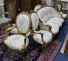 A Louis XV style giltwood nine-piece salon suite                                                                                       