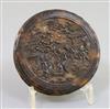 An unusual Chinese export tortoiseshell snuff box, 19th century, D. 8.5cm                                                              