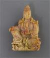 A Chinese soapstone figure of Guanyin, early 20th century, H. 10.9cm                                                                   