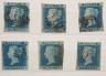 Great Britain - small stock book 2d blues with 1841 2d used strip of three, 6 singles used. 1858 2d plate 13 and plate 14 mint blocks of four                                                                               