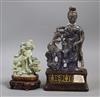 Two Chinese figures of ladies, early 20th century, one in lapis lazuli, the other turquoise matrix tallest being 22cm                  