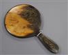 An Oriental tortoiseshell hand mirror length 27cm                                                                                      