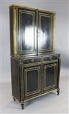 A Regency parcel gilt and simulated rosewood bookcase, W.3ft D.1ft 2in. H.5ft 4in.                                                     