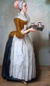 Lina Krieger (After Jean-Etienne Liotard) 'La chocolatiere' 33 x 20.5in.                                                               