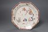 A Bow octagonal plate painted with the two quail pattern, c.1758, 21.5cm                                                                                                                                                    