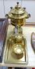 A Russian brass samovar and other brassware                                                                                                                                                                                 