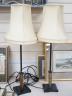 A pair of modern table lamps                                                                                                                                                                                                