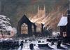 Joseph Nash (1808-1878) Croydon Church on fire, 3rd Jan 1867 15.75 x 22.5in.                                                           