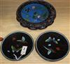 A group of Japanese cloisonne enamel dishes                                                                                            