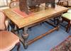 An oak drawleaf refectory table 256cm extended                                                                                         