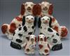 Three pairs of Staffordshire dogs tallest 31cm                                                                                         
