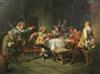 Wilhelm Friederich Giessel (1869-1938) 17th century interior with musicians entertaining chevaliers 26 x 36in.                         