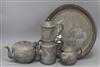 A Swatow Chinese pewter teaset                                                                                                         
