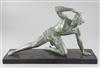Jean de Roncourt. A bronzed metal figure of a fallen warrior, width 18.5in.                                                            
