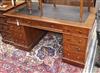 A Victorian mahogany pedestal desk W.138cm                                                                                             