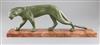 M. Font. An Art Deco bronzed model of a panther, 18.75in.                                                                              