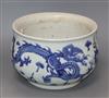 A Chinese blue and white 'dragon' censer height 16cm                                                                                   