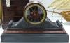 A Victorian black slate and rouge marble mantel clock (no key or pendulum), length 53cm                                                                                                                                     