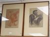 Sir Frank Brangwyn - 'Beggars' two lithographs, 38 x 28cm.                                                                             