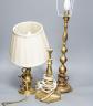 Three brass lamps                                                                                                                                                                                                           