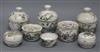 A group of Chinese straits porcelain bowls and covers tallest 12cm                                                                     