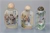 Three Chinese glass snuff bottles                                                                                                      