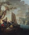 After Claude Joseph Vernet Fishermen sorting the catch 28 x 24in.                                                                      