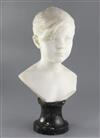 Édouard Charles Marie Houssin. A carved white marble bust of Louise Demont, 18.5in.                                                    