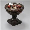 A Cornish serpentine urn and miniature eggs height 15cm                                                                                