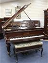 A C. Bechstein rosewood baby grand piano, c.1909, no. 89551, W. 4ft 8in. L. 6ft. H. 3ft 2in.