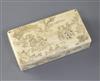 A Chinese engraved ivory box, Qing dynasty, 11cm wide                                                                                  