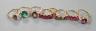 Seven assorted modern 9ct gold and gem set dress rings, including rubellite and a 14ct gold and garnet ring                                                                                                                 